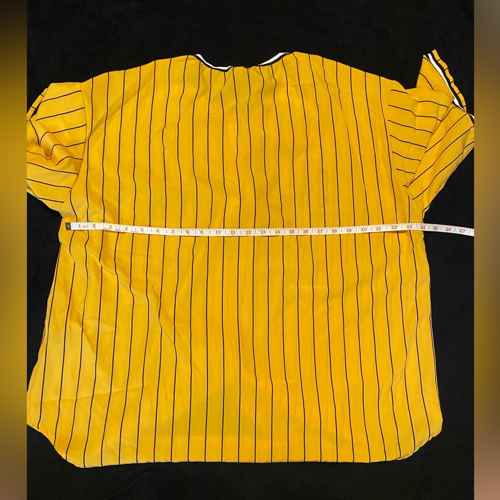 Oversized Striped Button-up Tee - Picture 3 of 5